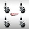 Service Caster 3'' SS Soft Rubber Swivel 1-1/2'' Expanding Stem Caster Set with Brake, 4PK SCC-SSEX20S314-SRS-TLB-112-4 - alternate 3